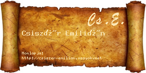 Csiszér Emilián névjegykártya